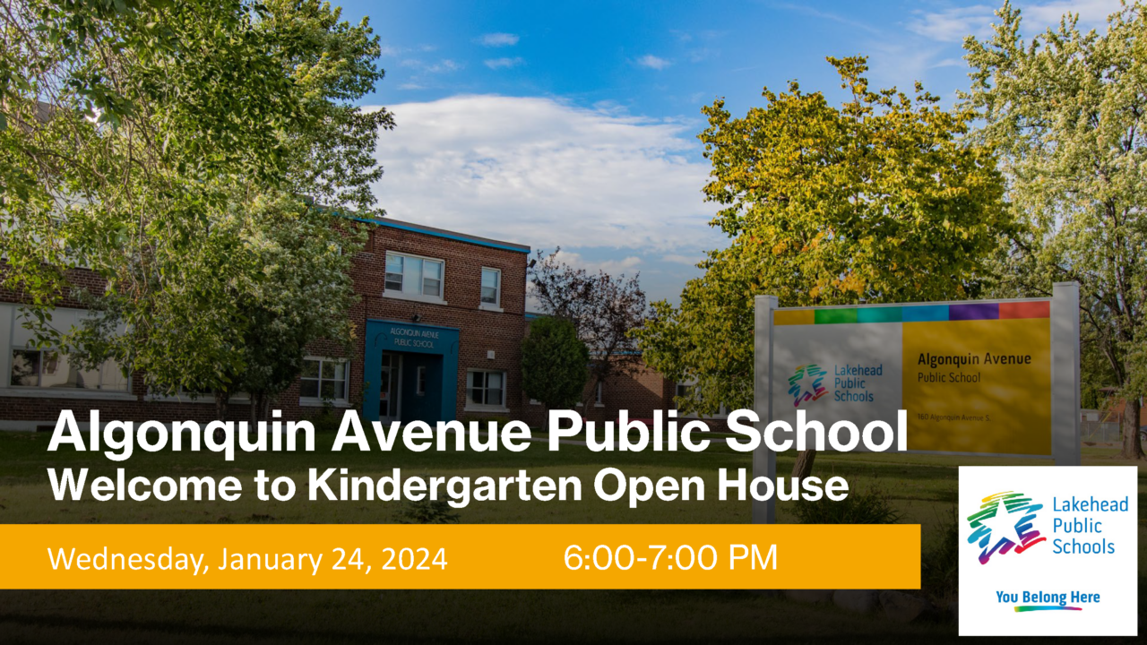 Jan. 24th Kindergarten Open House Algonquin Avenue Public School
